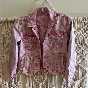 GAP Kids Pink Textured Jean jacket